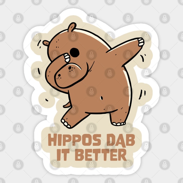 Hippo Dab Sticker by Delicious Art